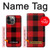 S2931 Rouge Buffle motif de vérification Etui Coque Housse pour iPhone 13 Pro Max