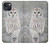 S1566 Milou Blanc Chouette Chouette Etui Coque Housse pour iPhone 13