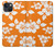 S2245 Hawai Hibiscus Motif orange Etui Coque Housse pour iPhone 13