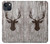 S2505 Tête de Renne Vieux bois Texture graphique Etui Coque Housse pour iPhone 13