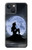 S2668 Silhouette sirène Lune Nuit Etui Coque Housse pour iPhone 13