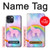 S3070 Arc en ciel pastel ciel Licorne Etui Coque Housse pour iPhone 13