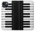 S3078 Noir et blanc Clavier de piano Etui Coque Housse pour iPhone 13