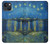 S3336 Van Gogh Nuit étoilée sur le Rhône Etui Coque Housse pour iPhone 13