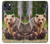 S3558 Famille d'ours Etui Coque Housse pour iPhone 13