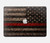 S3804 Graphique de drapeau de ligne rouge en métal de pompier Etui Coque Housse pour MacBook 12″ - A1534
