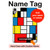 S3814 Composition de dessin au trait Piet Mondrian Etui Coque Housse pour iPad mini 6 7, iPad mini (2021,2024)