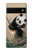 S2210 Peinture Art Panda Fluffy Etui Coque Housse pour Google Pixel 6