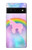 S3070 Arc en ciel pastel ciel Licorne Etui Coque Housse pour Google Pixel 6