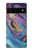 S3676 Pierre de marbre abstraite colorée Etui Coque Housse pour Google Pixel 6