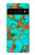 S2688 Aqua Copper Turquoise Graphic Gemme Etui Coque Housse pour Google Pixel 6 Pro