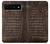 S2850 Imprimé alligator marron Peau graphique Etui Coque Housse pour Google Pixel 6 Pro