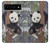 S3793 Peinture de neige mignon bébé panda Etui Coque Housse pour Google Pixel 6 Pro