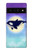 S3807 Killer Whale Orca Lune Pastel Fantaisie Etui Coque Housse pour Google Pixel 6 Pro