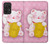 S3025 Rose Maneki Neko chat chanceux Etui Coque Housse pour Samsung Galaxy A52s 5G