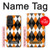 S3421 Noir Orange Blanc Argyle Plaid Etui Coque Housse pour Samsung Galaxy A52s 5G