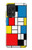 S3814 Composition de dessin au trait Piet Mondrian Etui Coque Housse pour Samsung Galaxy A52s 5G