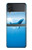 S0843 Baleine bleue Etui Coque Housse pour Samsung Galaxy Z Flip 3 5G