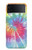 S1697 Tie Dye coloré imprimé graphique Etui Coque Housse pour Samsung Galaxy Z Flip 3 5G