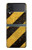 S2231 Noir et Jaune Ligne de risque rayé Etui Coque Housse pour Samsung Galaxy Z Flip 3 5G
