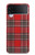 S2374 Motif Tartan Rouge Etui Coque Housse pour Samsung Galaxy Z Flip 3 5G