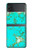 S2377 Turquoise Texture Motif imprimé Gemme Etui Coque Housse pour Samsung Galaxy Z Flip 3 5G