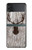 S2505 Tête de Renne Vieux bois Texture graphique Etui Coque Housse pour Samsung Galaxy Z Flip 3 5G