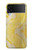 S2713 Serpent jaune imprimé graphique Peau Etui Coque Housse pour Samsung Galaxy Z Flip 3 5G