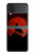 S2955 Loup Hurlant Rouge Lune Etui Coque Housse pour Samsung Galaxy Z Flip 3 5G