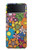 S3281 Motif coloré Hippie Fleurs Etui Coque Housse pour Samsung Galaxy Z Flip 3 5G