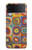 S3409 Carrés cercles concentriques Etui Coque Housse pour Samsung Galaxy Z Flip 3 5G