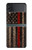 S3804 Graphique de drapeau de ligne rouge en métal de pompier Etui Coque Housse pour Samsung Galaxy Z Flip 3 5G