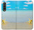 S0911 Détendez-vous à la plage Etui Coque Housse pour Samsung Galaxy Z Fold 3 5G
