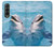 S1291 Les Dauphins en Mer Etui Coque Housse pour Samsung Galaxy Z Fold 3 5G