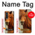 S1595 Beau cheval marron Etui Coque Housse pour Samsung Galaxy Z Fold 3 5G