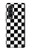 S1611 Échiquier Damier Noir Blanc Etui Coque Housse pour Samsung Galaxy Z Fold 3 5G