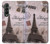 S2211 Carte postale de Paris Tour Eiffel Etui Coque Housse pour Samsung Galaxy Z Fold 3 5G