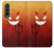 S2454 Rouge mignon petit diable Dessin animé Etui Coque Housse pour Samsung Galaxy Z Fold 3 5G