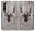 S2505 Tête de Renne Vieux bois Texture graphique Etui Coque Housse pour Samsung Galaxy Z Fold 3 5G