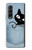 S2641 Noir Chat Poche Etui Coque Housse pour Samsung Galaxy Z Fold 3 5G