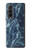 S2799 Lumière Bleu Marbre Pierre Imprimé Graphique Etui Coque Housse pour Samsung Galaxy Z Fold 3 5G