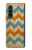 S3033 Bois Chevron Imprimé millésimé Graphic Etui Coque Housse pour Samsung Galaxy Z Fold 3 5G