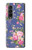 S3265 Motif Fleur millésimé Etui Coque Housse pour Samsung Galaxy Z Fold 3 5G