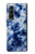 S3439 Tissu Indigo Tie Dye Etui Coque Housse pour Samsung Galaxy Z Fold 3 5G