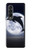 S3510 Dauphin Lune Nuit Etui Coque Housse pour Samsung Galaxy Z Fold 3 5G