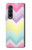 S3514 Arc en ciel Zigzag Etui Coque Housse pour Samsung Galaxy Z Fold 3 5G