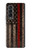 S3804 Graphique de drapeau de ligne rouge en métal de pompier Etui Coque Housse pour Samsung Galaxy Z Fold 3 5G