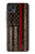 S3804 Graphique de drapeau de ligne rouge en métal de pompier Etui Coque Housse pour Motorola Moto G50 5G [for G50 5G only. NOT for G50]
