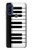 S3078 Noir et blanc Clavier de piano Etui Coque Housse pour Motorola G Pure