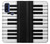 S3078 Noir et blanc Clavier de piano Etui Coque Housse pour Motorola G Pure